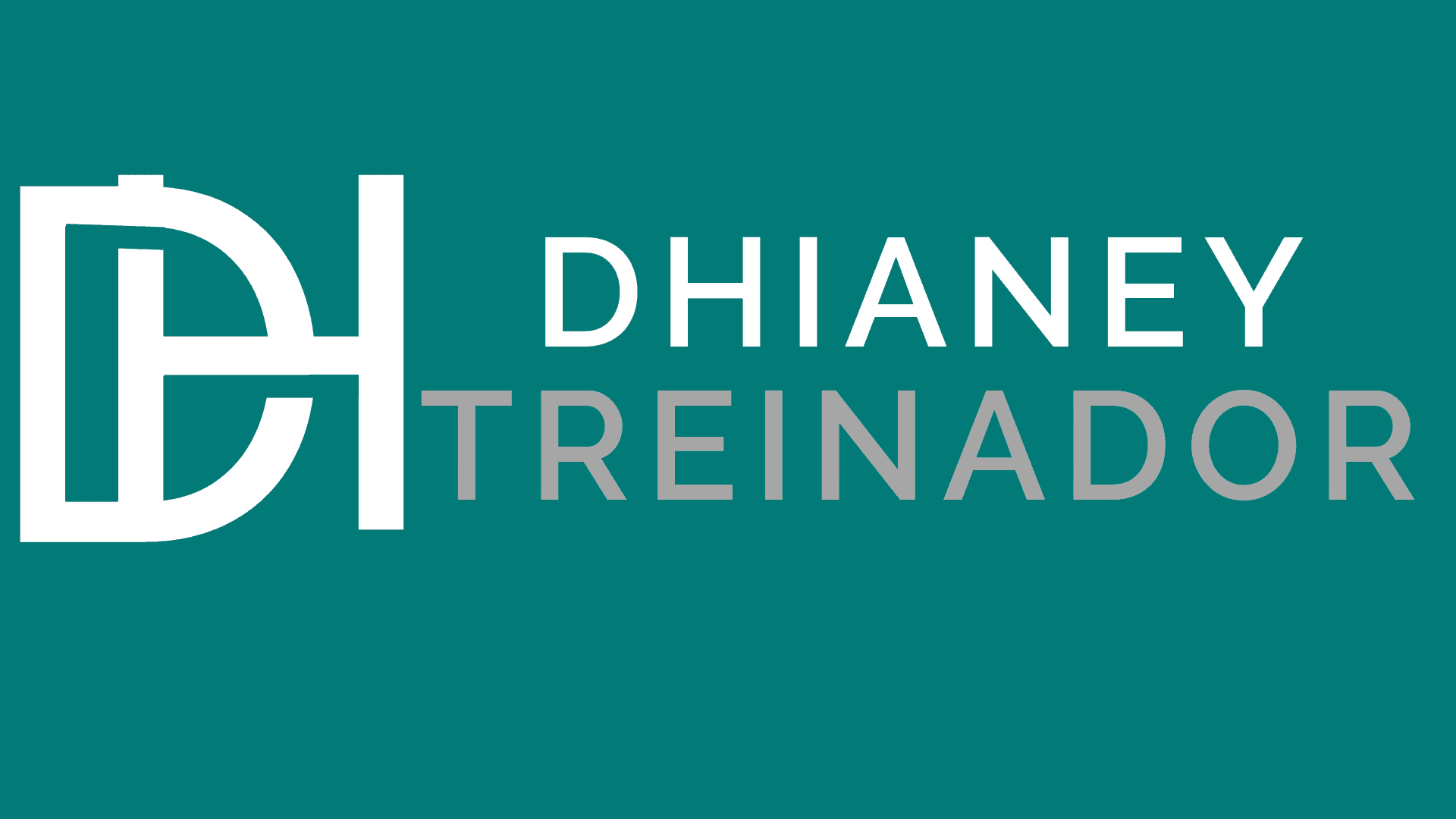 Logo of Dhianey Treinador with stylized DH initials on a teal background.